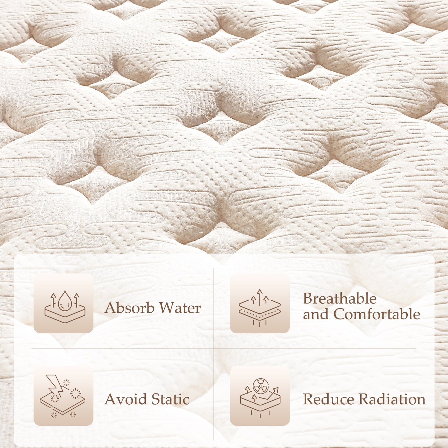12" Memory Foam Hybrid Twin Mattress - Linen Cover, Heavier Coils, Motion Isolation, Medium Firm