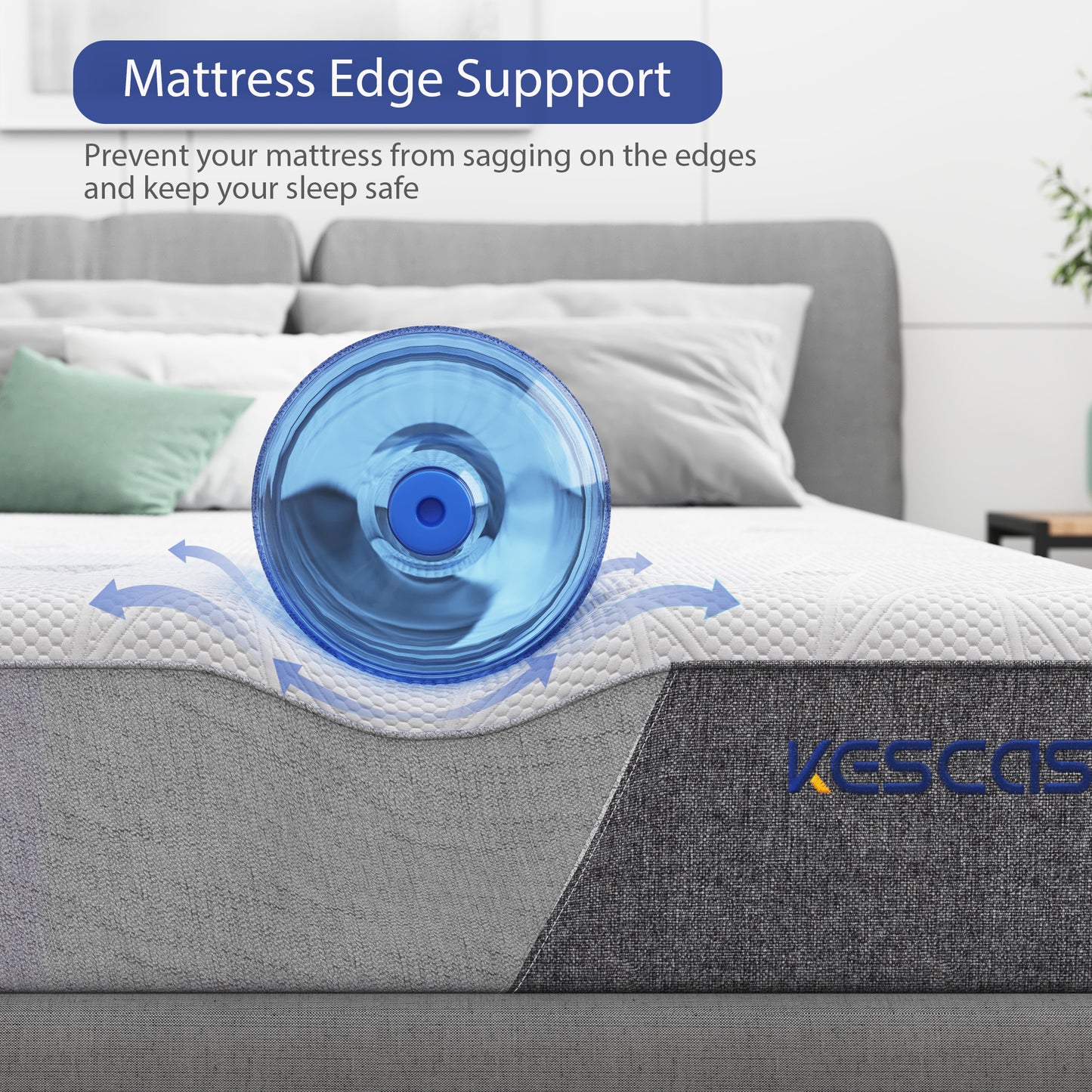Spring Hybrid Twin Mattress - Cooling Gel Memory Foam, Pocket Innersprings, Edge Support, Medium Firm