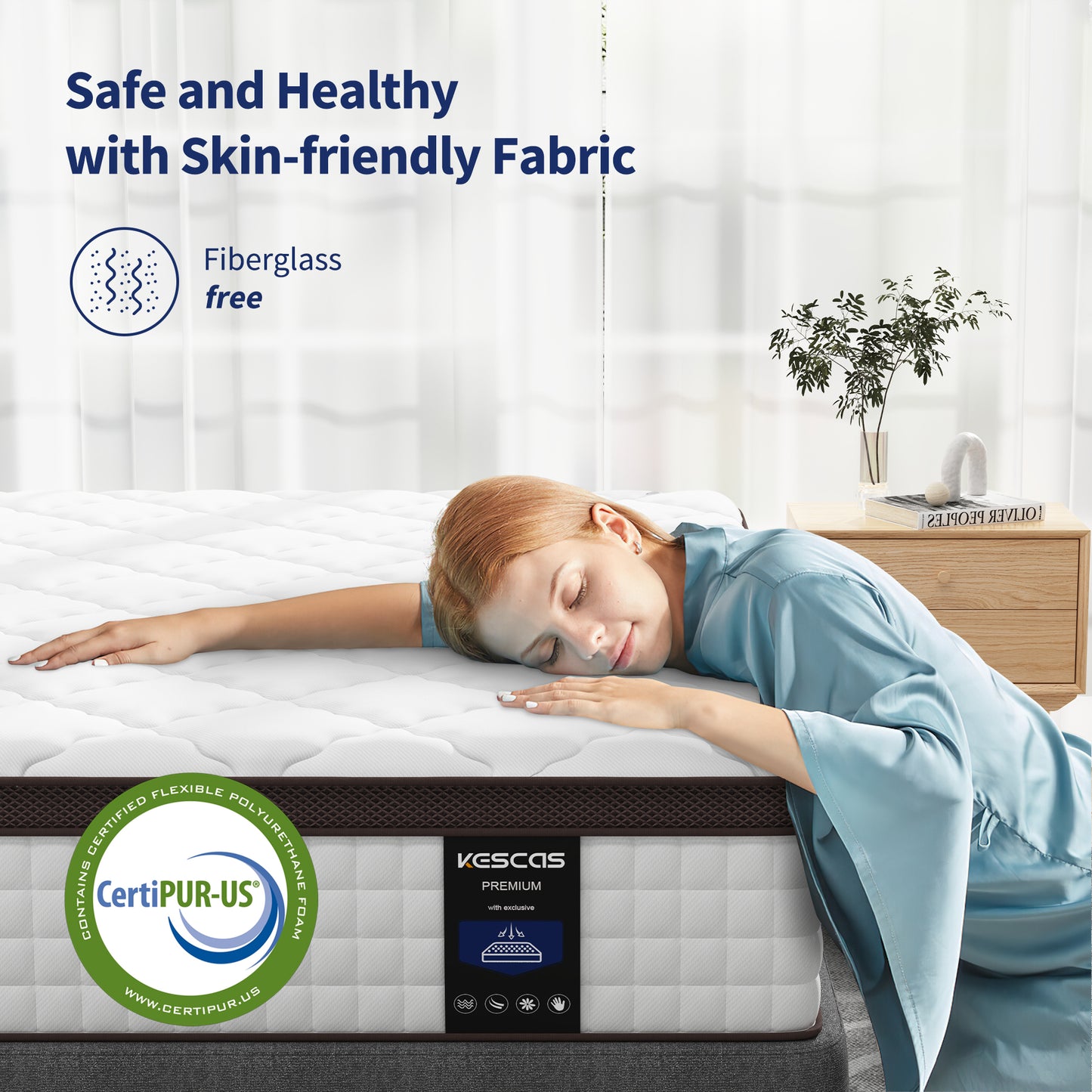 10" Twin Hybrid Mattress - Memory Foam & Heavier Coils, Pressure Relief, Medium Firm