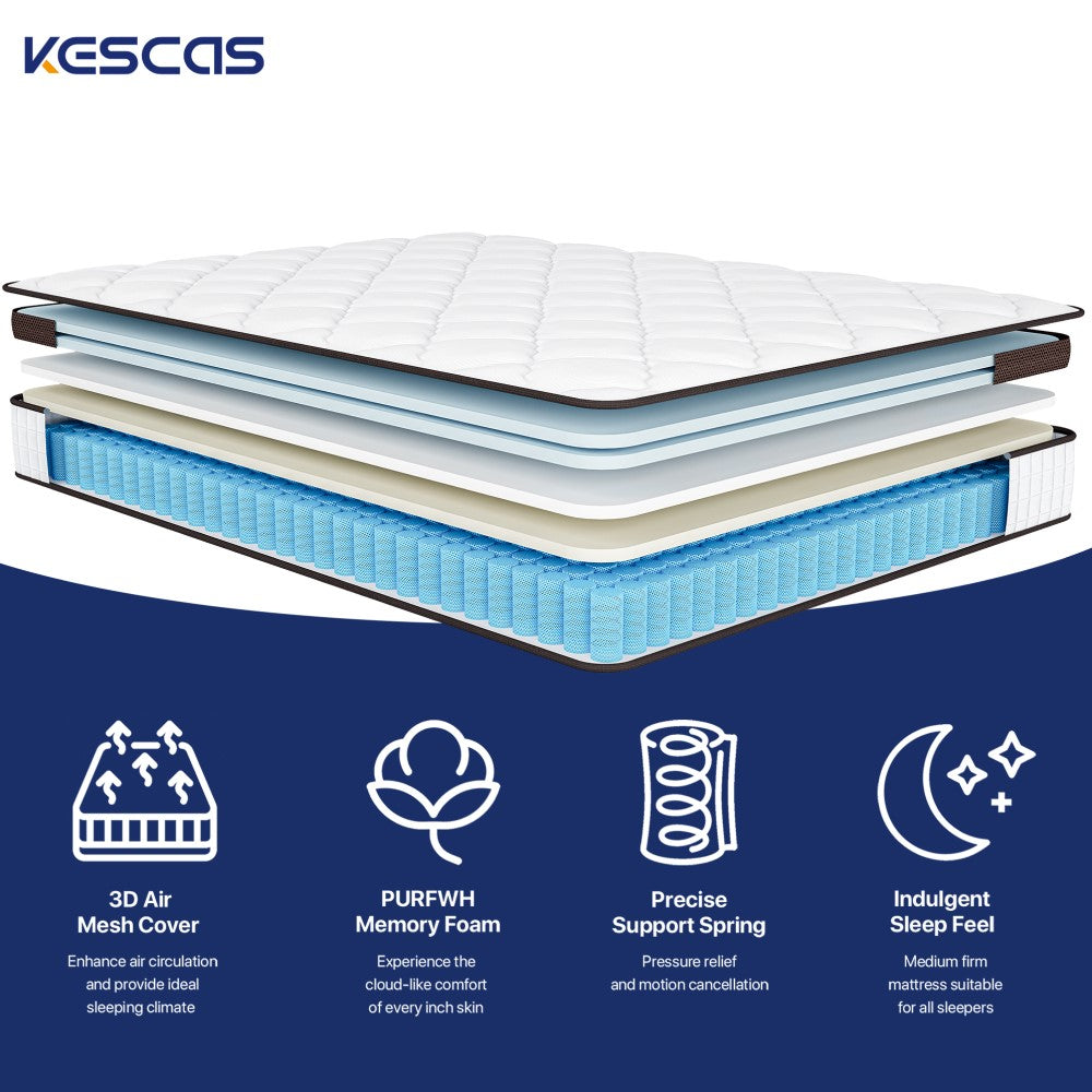 3D knitted fabric breathable cover and dura memory foam.